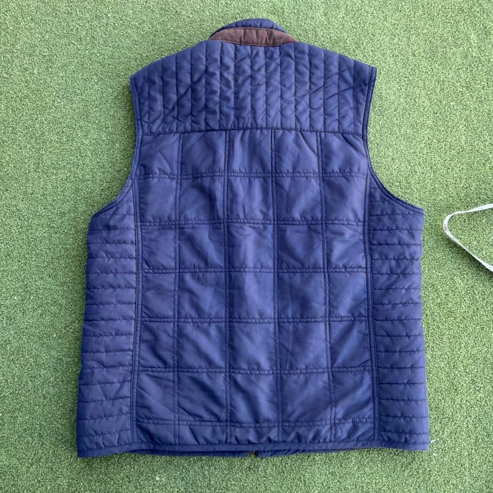Johnston & Murphy Jacket Vest Mens Medium Blue Quilted Sleeveless Full Zip